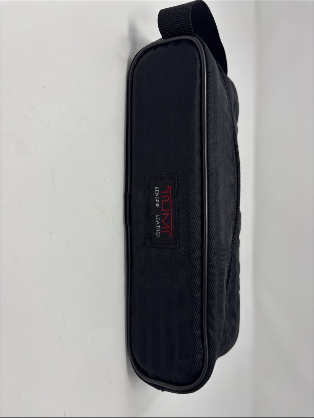 Tumi Black Travel Toiletry Pouch with Red Logo